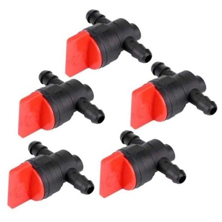 5 stk. Bensinkran for gressklipper, avstengningsbryter for bensintank, bensinkran i plast for gressklipper for hage- og gårdsbruk