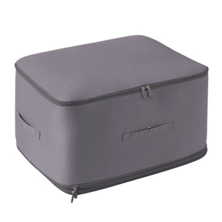 Quilt dunrock förvaringsväska med dragkedja Hushållskläder Organizer Bin för lakan täcken