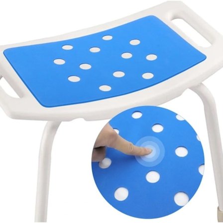 1 stk baderomsdusjstol, sammenleggbar dusjstol for eldre, sklisikker varm selvklebende seteputer