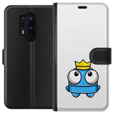 Yhteensopiva Lompakkokotelo OnePlus OnePlus 8 Pro Sininen piirros hahmo kruunulla ja suurilla silmillä leikkisässä kuninkaallisessa tyylissä