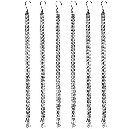 6 Pakk Hengende Kjede, Heavy Duty 50cm Hengende Blomsterkurv Erstatningskjede - 3 Punkt Hageplante