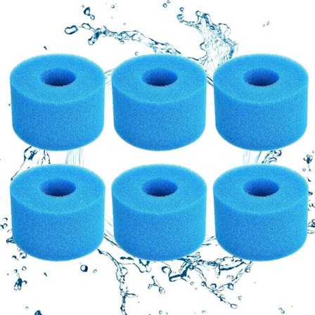 Blå Skumfilterpatron Typ S1 (6-pack) - Återanvändbar u0026 Tvättbar för Spa, Pool, Jacuzzi