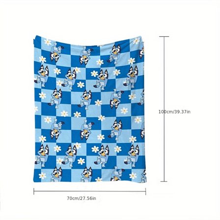 Rutig Filt, en Måste-ha Filt för Höst och Vinter, Söta Tecknade Figurer, Högkvalitativ Filt, Praktisk B [DB]