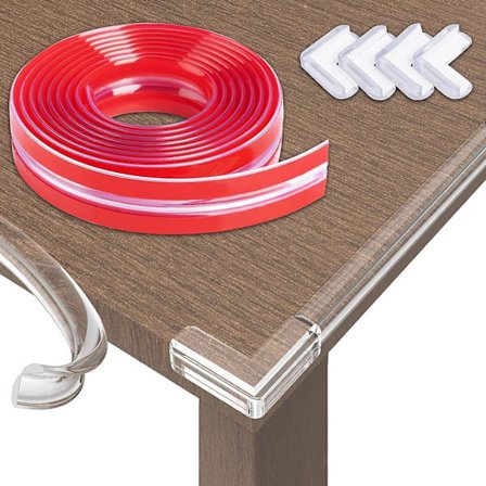 Baby bord- og møbelbeskytter gjennomsiktig, 5M forhåndslimt silikon PVC baby bordhjørnebeskytter, hjørne- og kantbeskyttere for babyer, møbler P