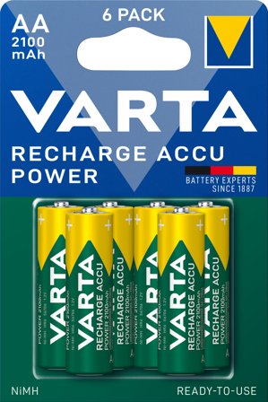 VARTA Recharge Charge Accu Power AA 2100mAh 6 Pack
