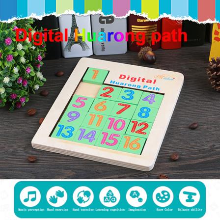 Tavla 1-16 Löpande Siffror Trä Pedagogiskt Spel för Barn