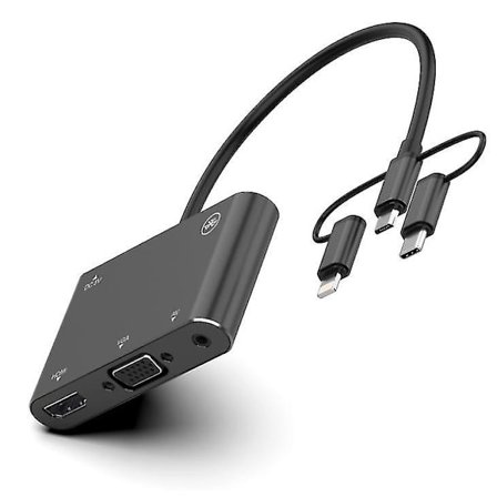 Lightning til HDMI VGA AV for Android Type C med Bluetooth