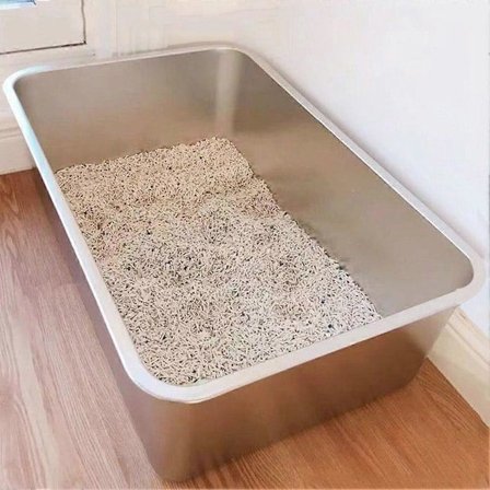 Kattedo i rustfritt stål for luktkontroll, ikke-klatrende kattedo med non-stick