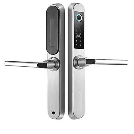 Smart Fingeraftryksdørlås Med Håndtag Touchskærm Tastatur Dødbolt Adgangskode Kode Håndtag Lås Vandtæt Tyverisikring Dørlås Med Nøgle, Kort Til 