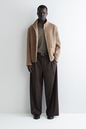 COS Men's Maglione Slim Girocollo In Lana Merino in Marrone