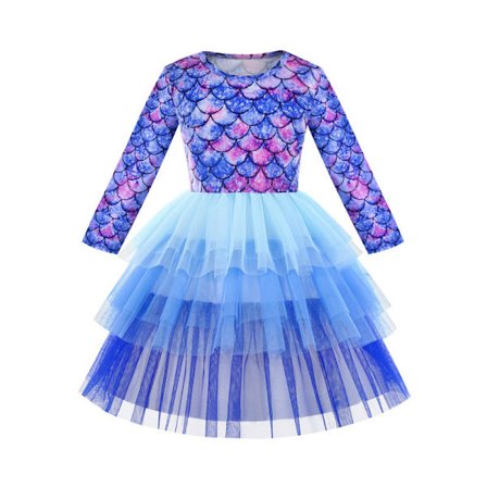 Små flickor Toddler Långärmade Flower Party Tutu Klänningar