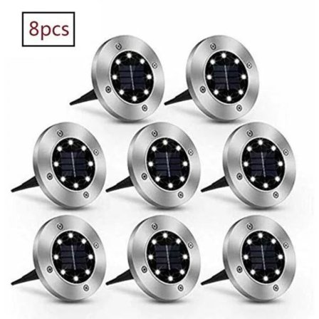 Solcellelamper for hage utendørs IP65 vanntette LED innfelte spotlights