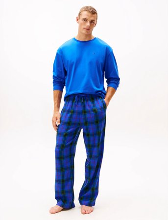 Tommy Hilfiger Ls Flannel Slippers Set - Boxed - Blue - L