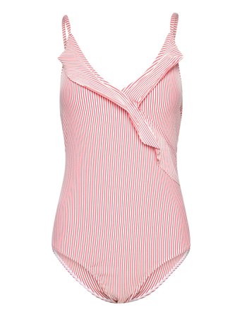 Striba Bly Frill Swimsuit Coral Becksöndergaard