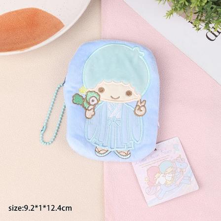 Sanrio Lille Tvillingestjerne Kiki Lala Sød Tegneserie Plys Legetøjsmøntpung Kawaii Børnerygsæk Vedhæng Legetøjstegnebog Fluffy Blød Nøglering Pink