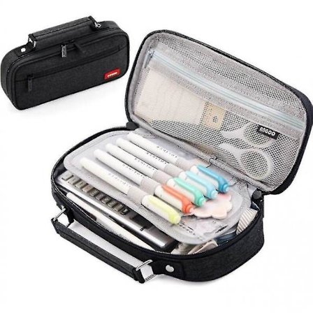 Yaju Stor Blyantsæske Stor Kapacitet Bærbare Skoleartikler 1stk-sort