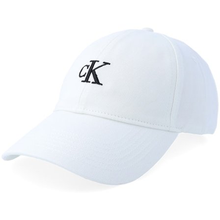 Calvin Klein - White unconstructed Caps - Monogram Embroidery Baseball Cap Bright White Dad Cap @ Hatstore