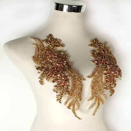 Handsömnad Rhinestones Beads Applikation Wing Shape Dekoration