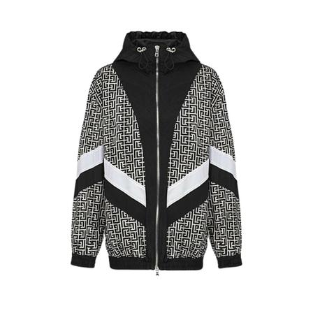Balmain Jacka With Monogram Logo svart, Herr, Herr, Storlek: M