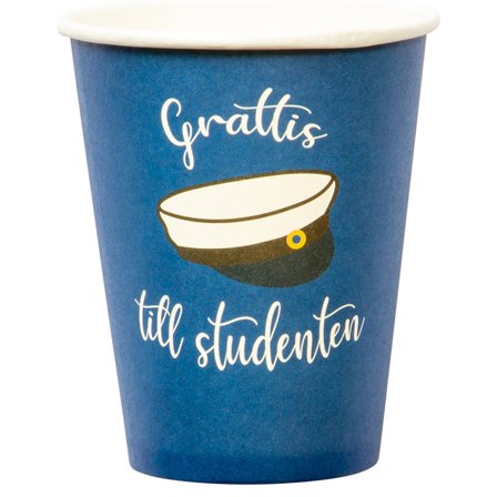 Studentmössa Pappersmugg 8-pack - Kalaslagret.se