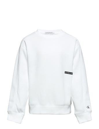 Micro Flock Logo Rlxd Sweatshirt Sweatshirt Trøje Hvid Calvin Klein