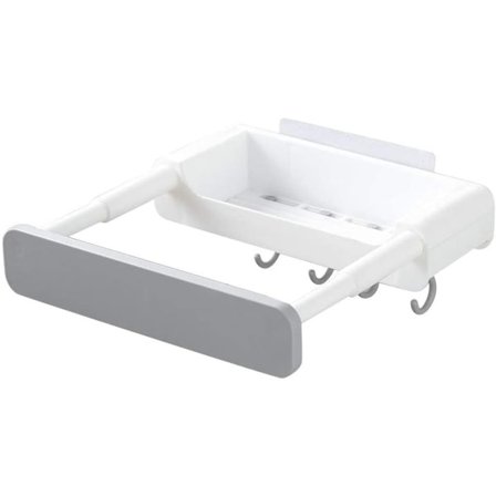 IC Uttrekkbar hylle uten hull Skjult oppvaskstativ for kjøkkenbad (grå)