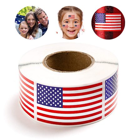 (2-pack) Amerikanska Flaggdekaler USA-flaggor - 250 per rulle