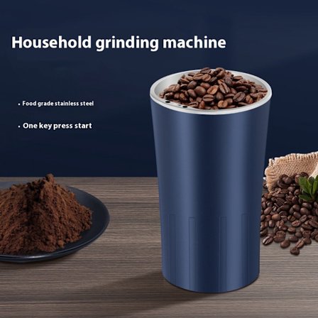 Kaffekværn, elektrisk kaffekværn, kraftfuld og hurtig kaffemaling, nem tænd/sluk af pulverkværnen med et tryk på en knap, krydderier, nødder