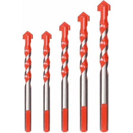 5 kpl lasitiiliporanterää, keraaminen posliiniporanterä, timanttiporanterä, laattaporanterä, 6 mm, 8 mm, 10 mm, 12 mm Monimateriaaliporanterät 