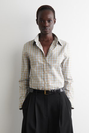 COS Femme Chemise En Coton Vichy in Beige