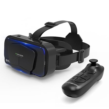 Huvudmonterade 3D virtual reality mobiltelefon VR-glasögon fjärrkontroll trådlös bluetooth VR gamepad