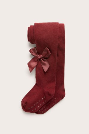Newbie | Rajstopy z satynową kokardką | Czerwony