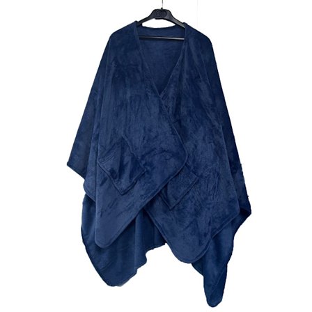 Hyggelig efterår & vinter hjemme plys shawl - dobbeltsidet flanneltæppe med lommer