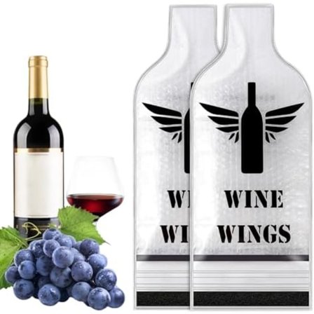 18x48cm Vinposer til Rejser, 2 Pak Genanvendelige Vinflaske Rejsebeskyttelsesposer, Fly Bil Cruise, Dobbelt Lag Lækagesikker P