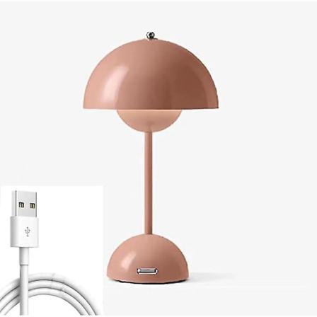 LED-blomsterpottebordlampe, moderne Macaron-lampe, dæmpbar bordlampe med 5 farver Pink