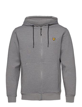 Full Zip Fly Fleece Hoodie Sweat-shirts & Hoodies Fleeces & Midlayers Grå Lyle & Scott Sport