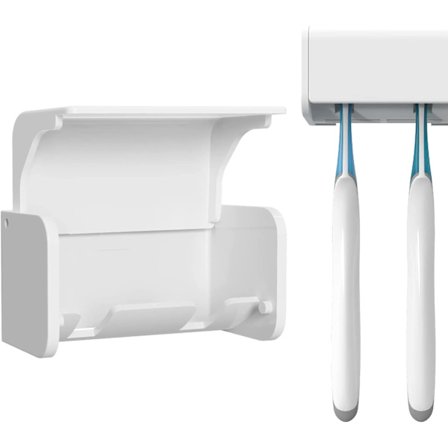 (Hvit 2-pakning) Tannbørsteholder veggmontert med deksel for bad