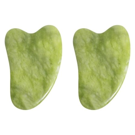 2 st Jade Gua Sha-bräda GuaSha Skrapning Massageverktyg Ansikte