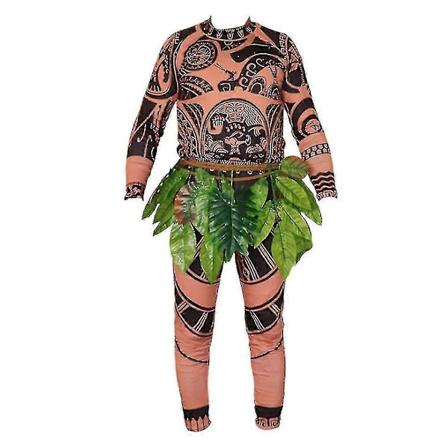 Moana Maui Cosplay Kostyme Tattoo T-skjorte Bukser Bladbelte Antrekk Halloween Karneval Voksen Menn Fancy Dress Up-u Z 85