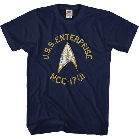 Sininen Kulunut USS Enterprise Star Trek T-paita