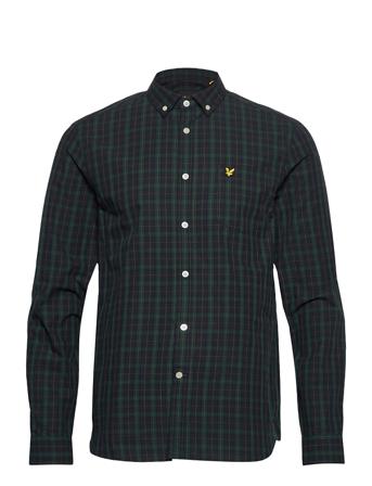Check Poplin Shirt Skjorte Casual Blå Lyle & Scott