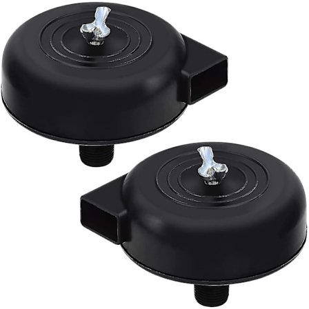 2 stk. kompressorfilter, 16mm 3/8pt han gevind, støjsvag kompressor til luftkompressor (sort)