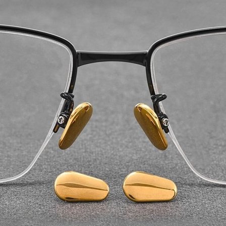 Keramiske Næsepuder til Briller, Skridsikre Skrue-i Næsepuder, Holdbare Reservedele til Briller Solbriller (4 Par, Guld)