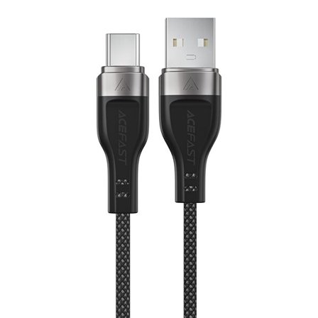 Acefast C11-04 USB-A - USB-C 3A-kabel 1,2 m med magnetisk flette - svart