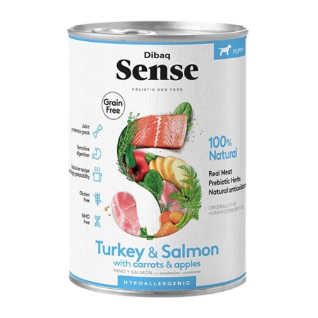DIBAQ - Sense grain Free Puppy Salmon & Turkey 380 gr - Hund - Hundefôr & hundemat - Tørrfôr for hund - ZOO.no