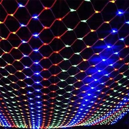 Dekorativa ljusnät 320 LED, julbelysning nät 3x3 m, ljusslinga gardin – för uteplats och fest, vattentät IP44 flerfärgad multicolor