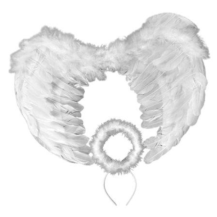 Børne Cosplay Kostume Rekvisitter Kreativ Engel Fjervinge Og Pandebånd Halloween Tema