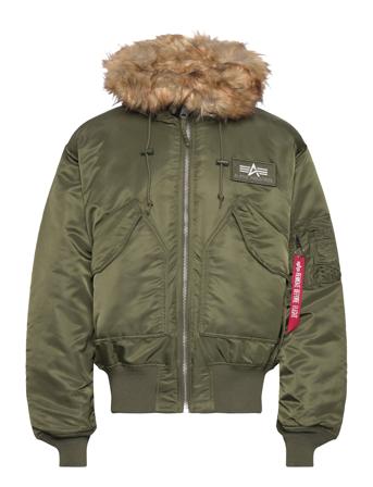 45P Hooded Custom Bomberjakke Jakke Kakigrønn Alpha Industries*Betinget Tilbud