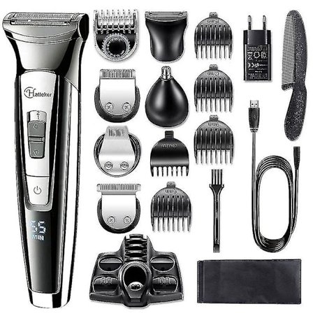 Elektrisk rakapparat för män, 17 delar, Skönhetskit, Kropp, Skägg och Hårklippare, Uppladdningsbar, 100-240 Volt