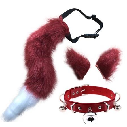 Tekoturkis Kissan Korvat Panta Karvainen Susi Kettu Pitkä Häntä Puku Halloween Juhlat Kaula Choker Cosplay Sarja,